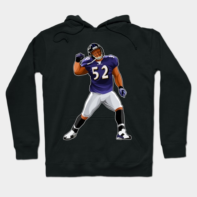 Ray Lewis #52 Punch in the Air Hoodie by GuardWall17